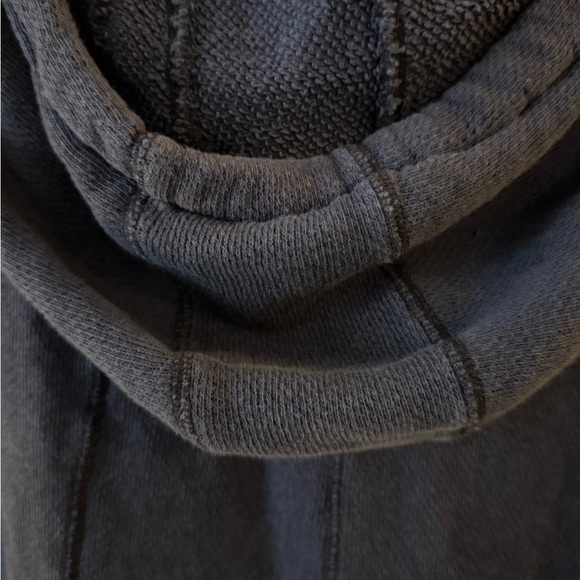 Free People distressed, sleeveless, extra long hoodie with zip front + pockets - Picture 3 of 11